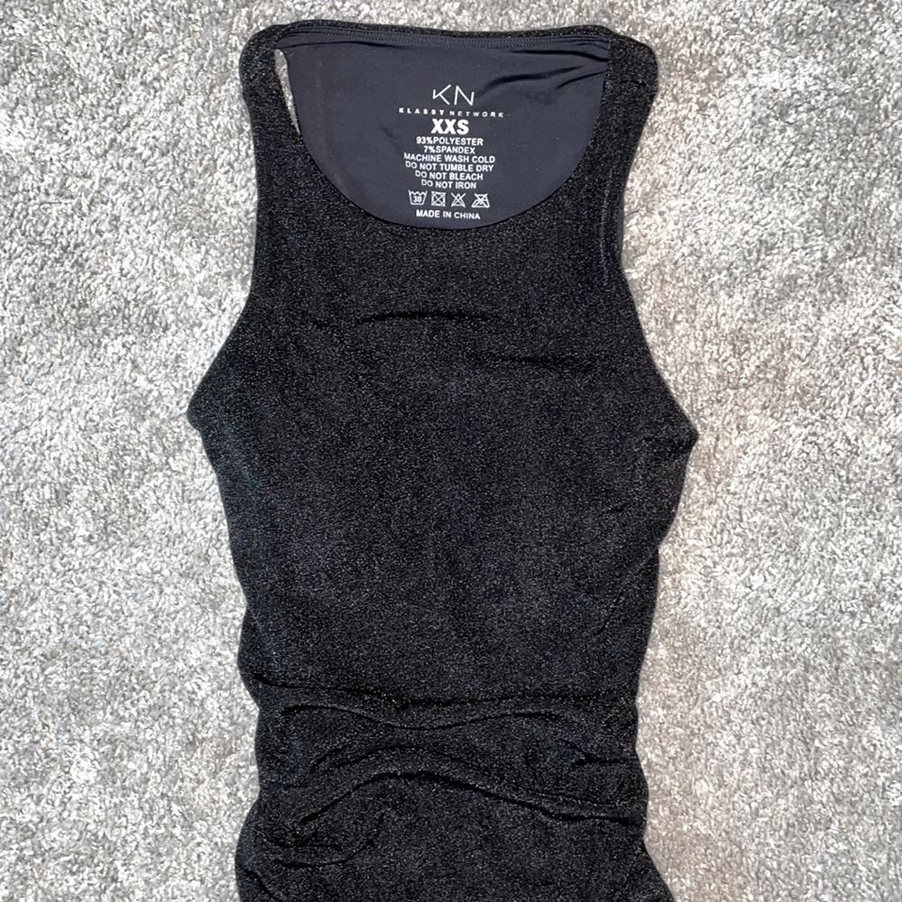 High Neck Open Back Ruched Dress - Picture 2 of 7